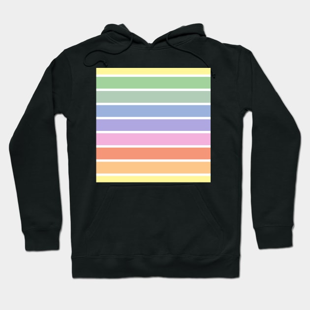 Vintage white and bright pastel rainbow stripes - horizontal Hoodie by bettyretro